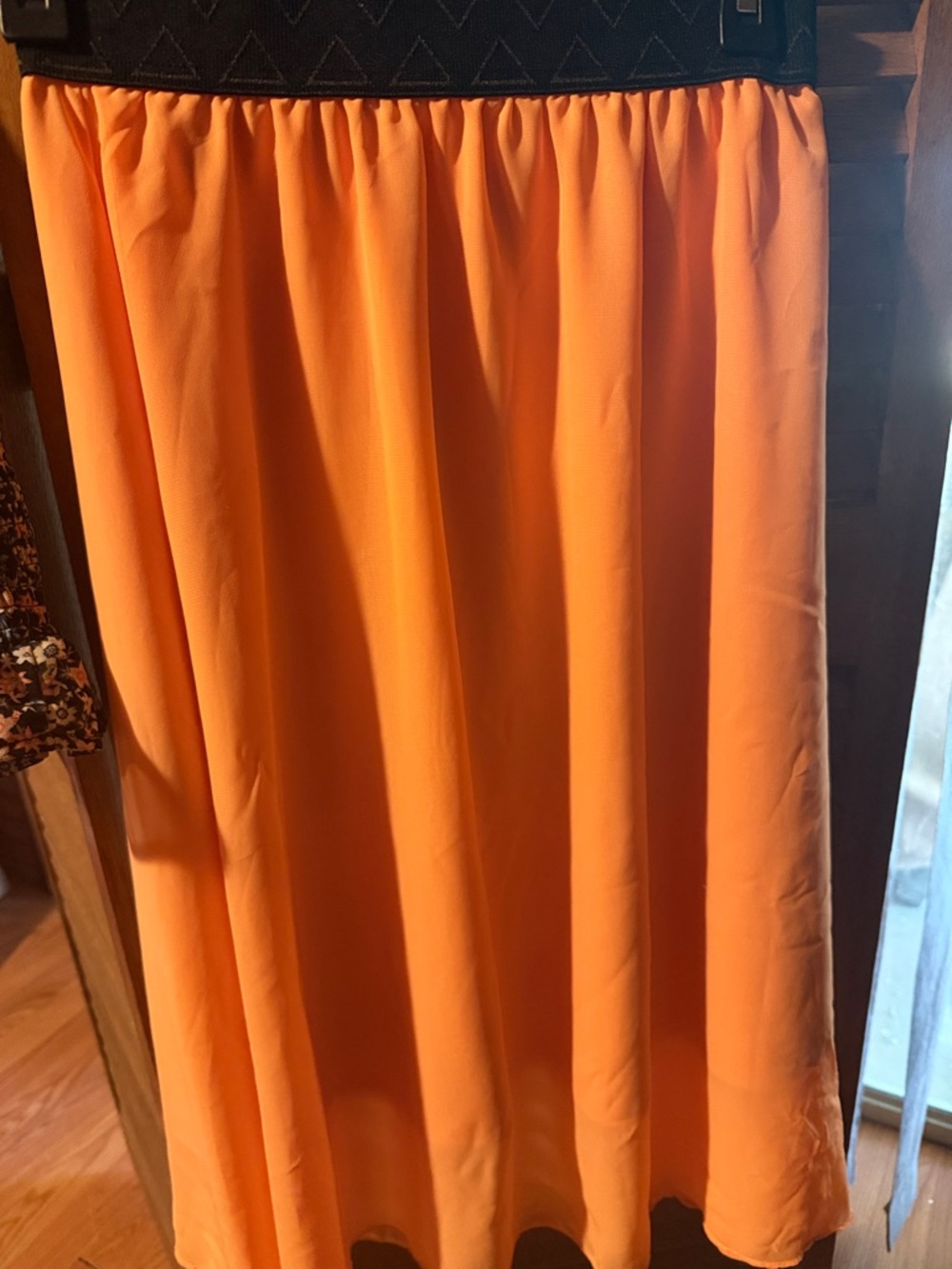LuLaRoe skirt Black Waistband Orange Skirt